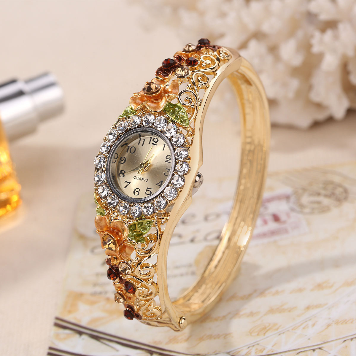 Ladies Watch Fashion Luxury Waterproof Diamond Women Stainless Steel Band Bracelet Watches